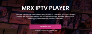 Screenshot of MrXPlayer IPTV Stream Player APK user interface